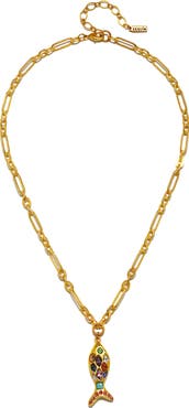 Sequin Scout Fish Pendant Necklace