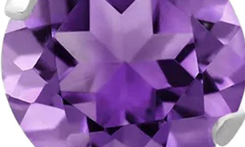 A & M A&m Round Cubic Zirconia Birthstone Stud Earrings In Amethyst