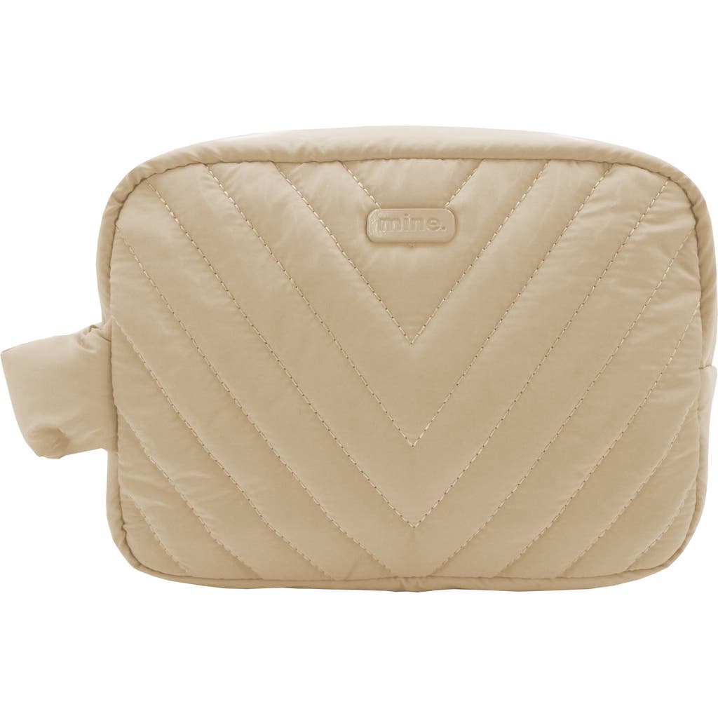 Mytagalongs Ellie Quilted Cosmetic Bag In Cream