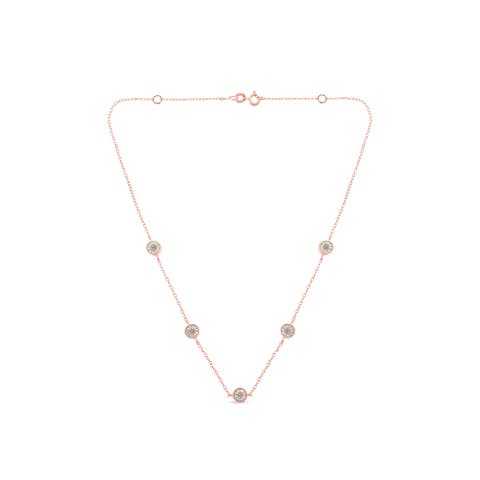 Silver 1/2 Cttw Diamond Station Necklace