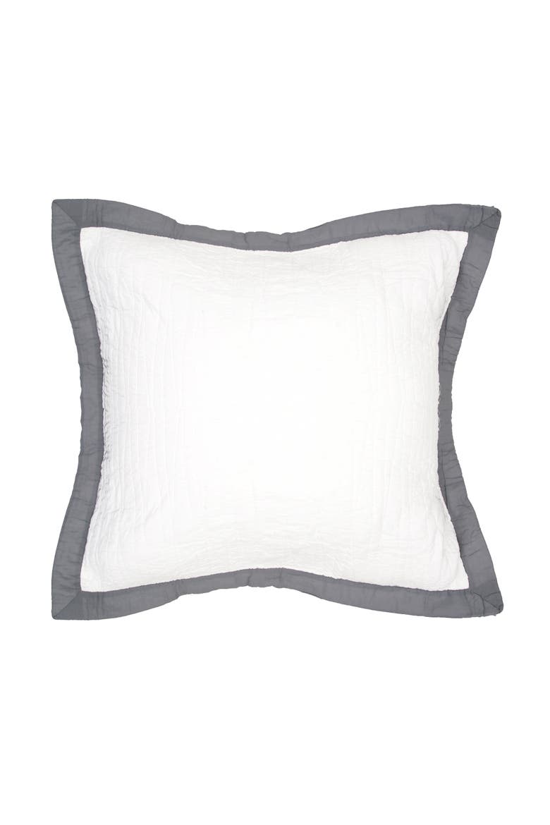 26" x 26" Kinsley Slate Cotton Euro Sham - Machine Washable, Main, color, Gray