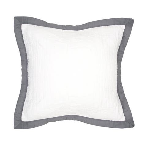 26" x 26" Kinsley Slate Cotton Euro Sham - Machine Washable