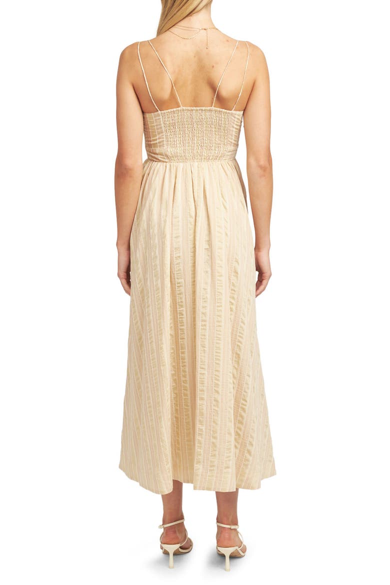 Brubeck Stripe Midi Dress, Alternate, color, PEACH TAUPE