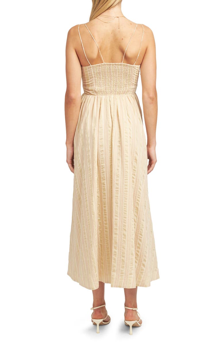 En Saison Brubeck Stripe Midi Dress, Alternate, color, Peach Taupe