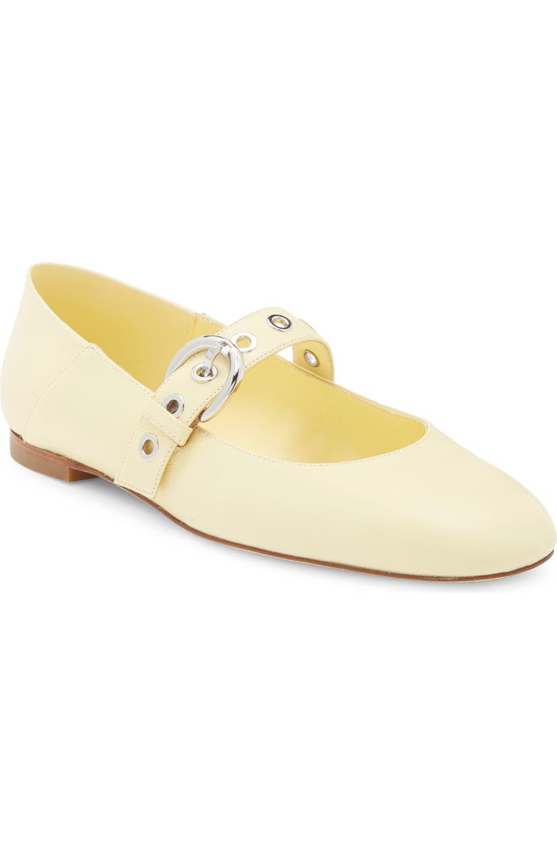 Stuart Weitzman Supermoto Flat, Main, color, Lemon Chiffon