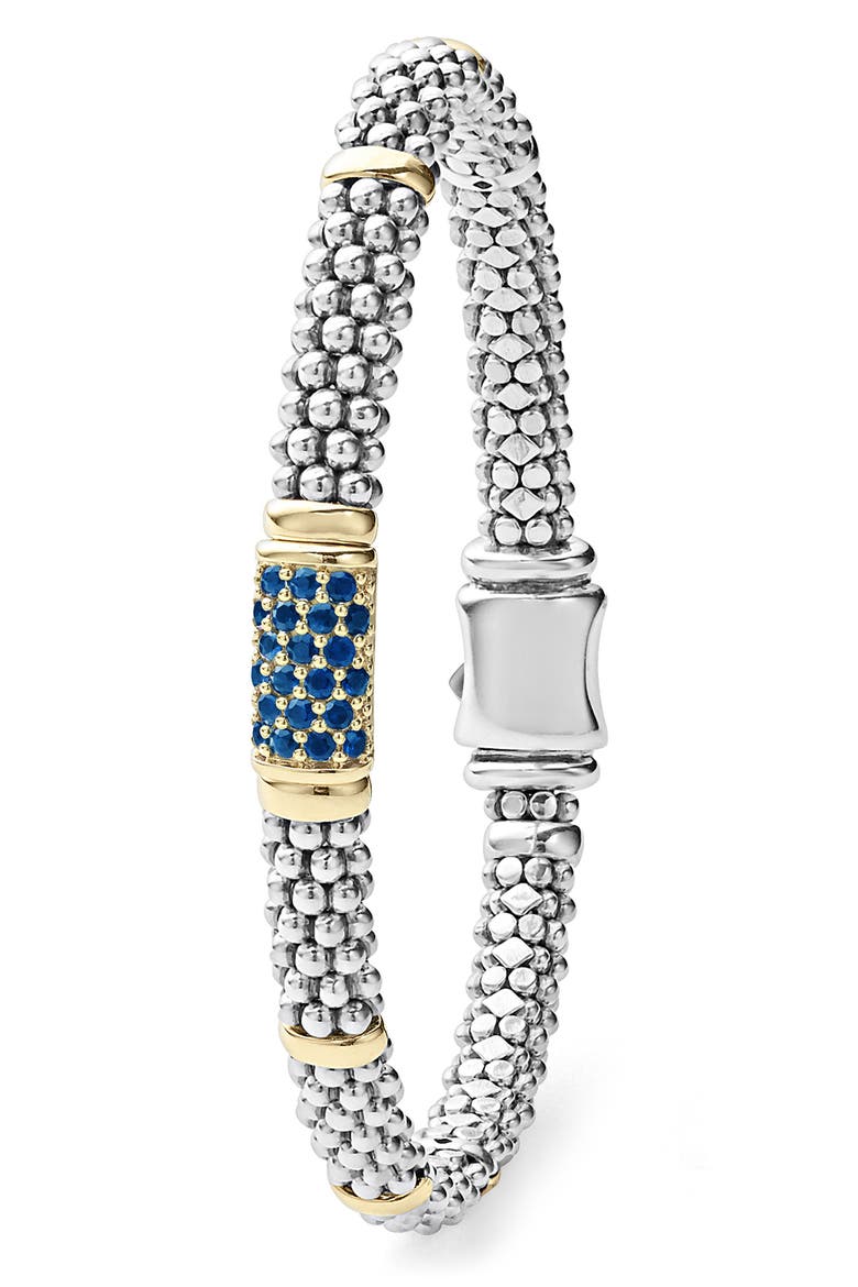 Blue Sapphire Caviar Bead Bracelet, Alternate, color, SILVER GOLD BLUE SAPPHIRE