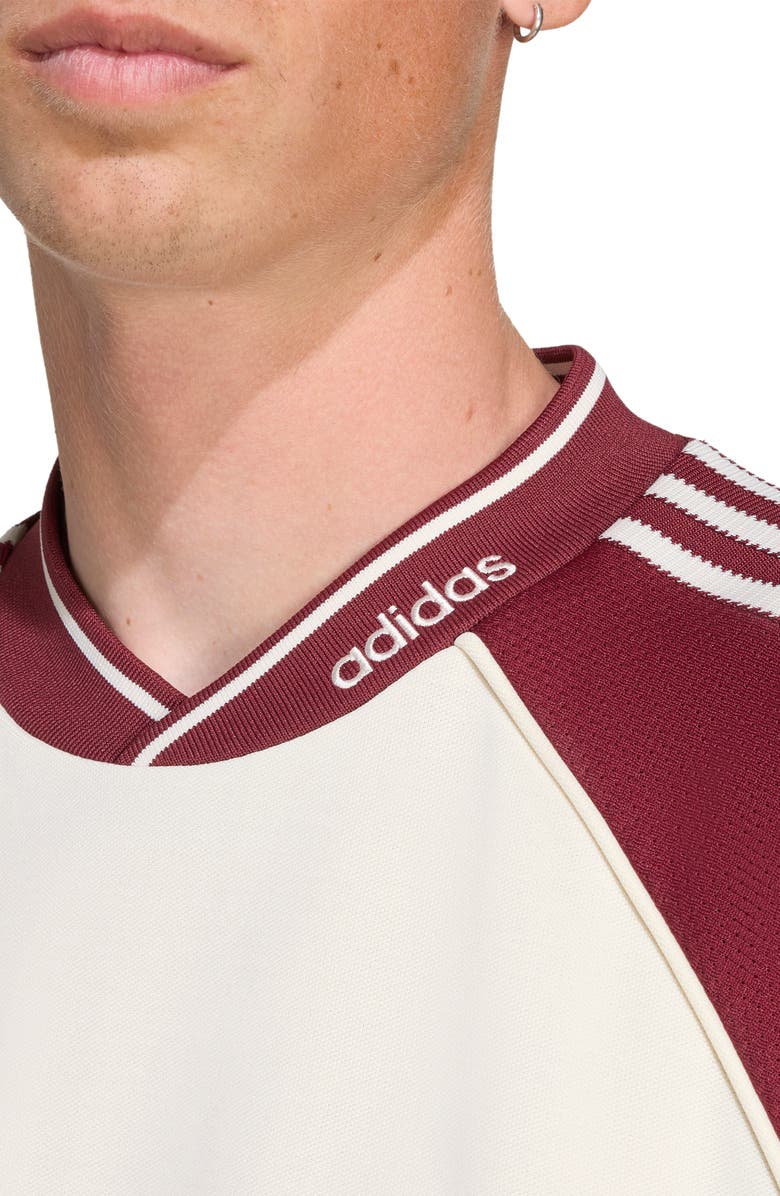 adidas Premium Logo 3-Stripes Jersey, Alternate, color, Cream White