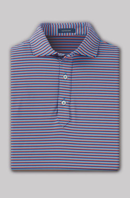 Turtleson Clark Stripe Performance Polo In Blue
