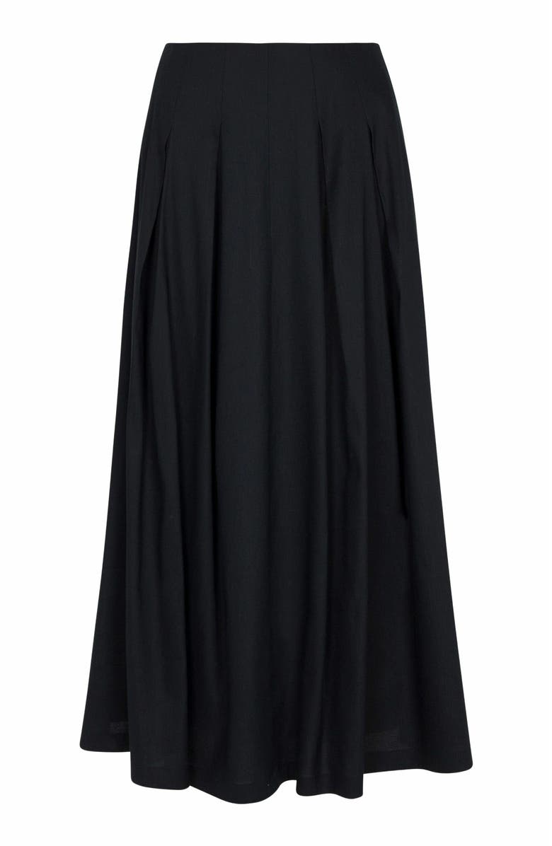 Rebecca Taylor Beatrice Stretch Linen Skirt, Alternate, color, Black