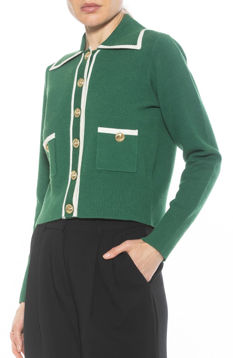 Alexia Admor Mari Tipped Sweater Jacket, Alternate, color, Emerald
