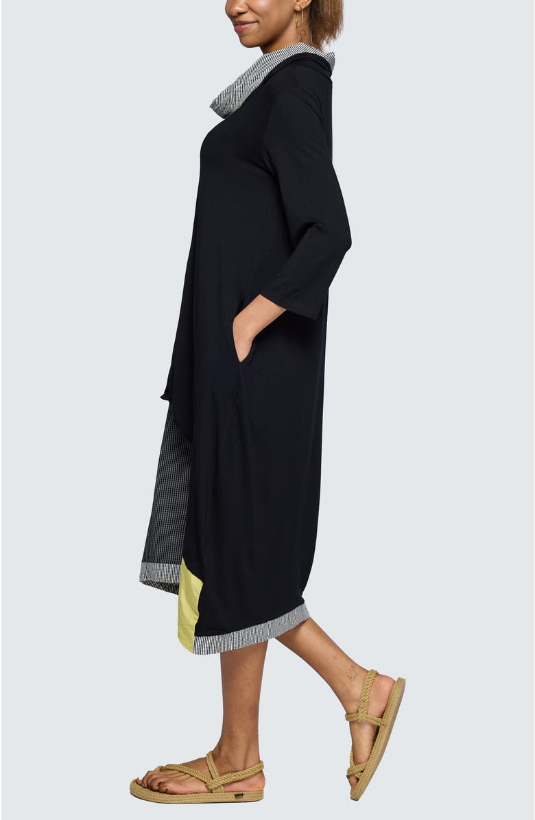 LUUKAA Ember Long Viscose Jersey Dress, Alternate, color, Black