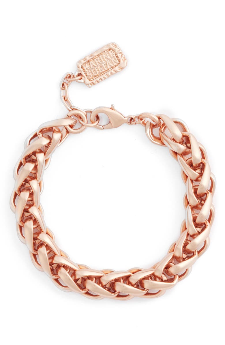 Karine Sultan Braided Link Bracelet, Main, color, 
