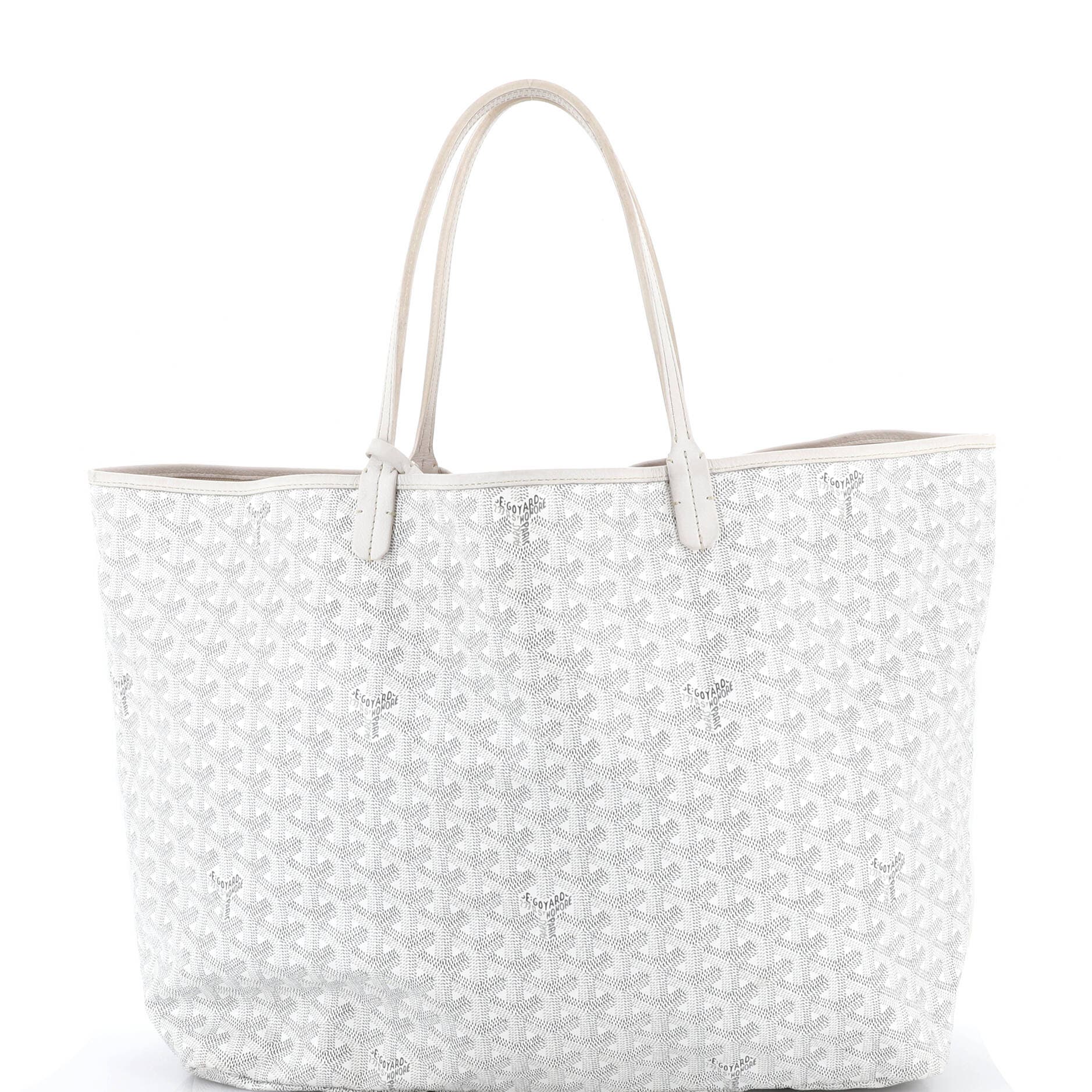 Pre-Owned Goyard Saint Louis Tote Coated Canvas GM, Main, color, White