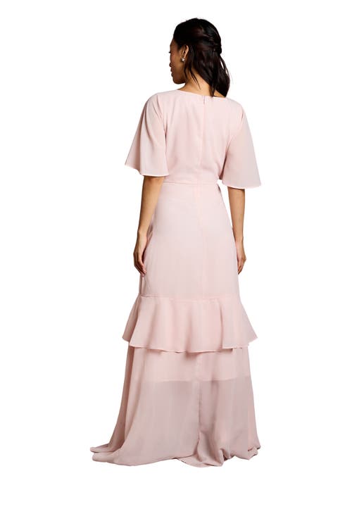 Coast Angel Sleeve Bridesmaid Maxi Dress In Pink
