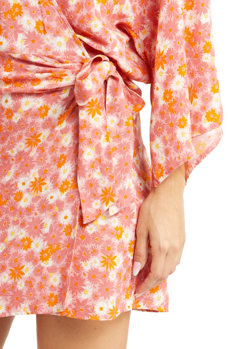 LSPACE Pfieffer Floral Long Sleeve Cover-Up Wrap Dress, Alternate, color,