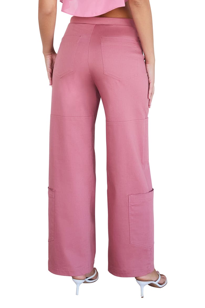 Foldover Waist Straight Leg Cargo Pants, Alternate, color, ROSE PINK