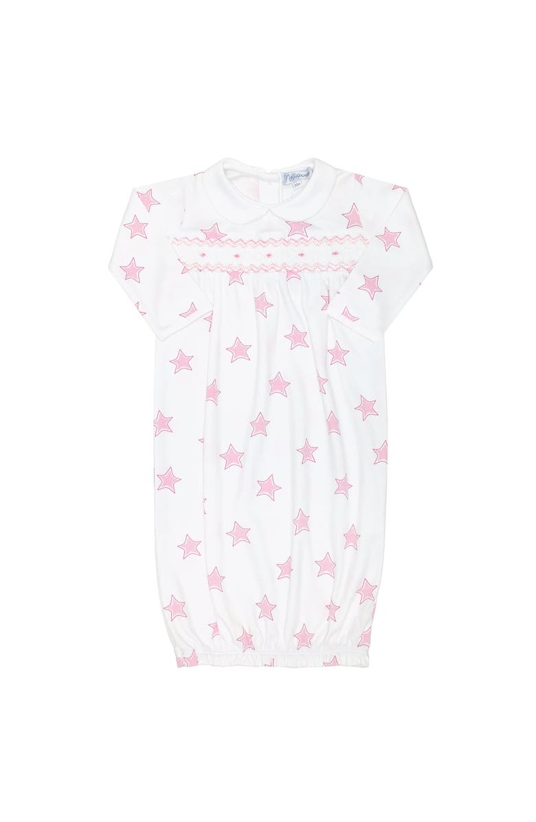 Nellapima Pink Stars Print Smocked Gown - Baby, Main, color, Pink