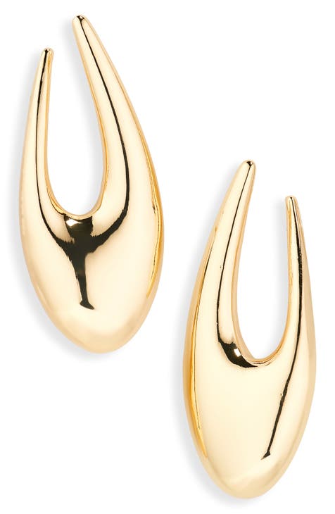 Front Oval Drop Earrings