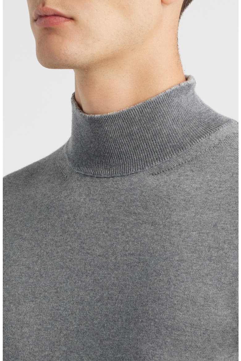 Mock Neck Wool & Silk Blend Sweater, Alternate, color, GREY