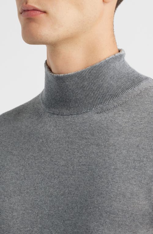 Canali Mock Neck Wool & Silk Blend Sweater In Gray