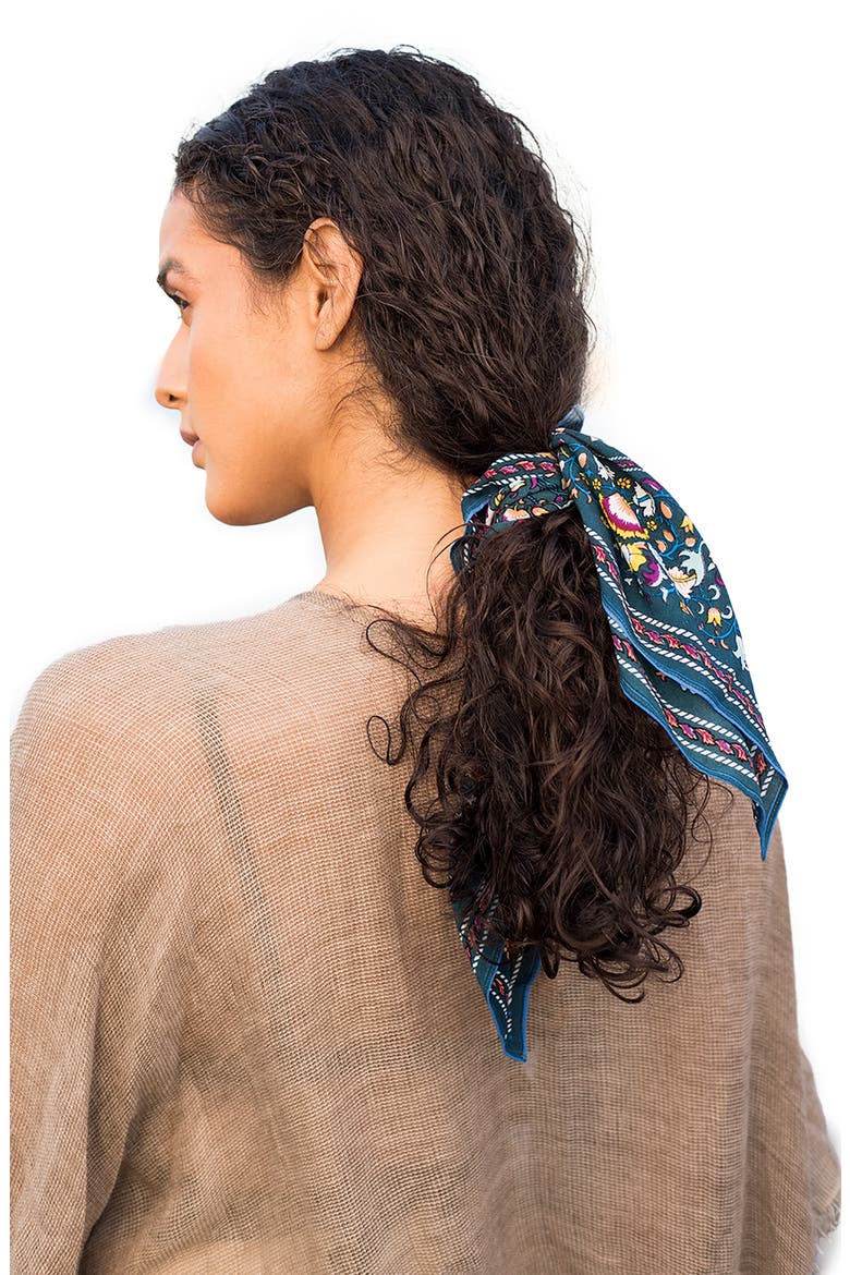 Paisley Floral Bandana, Alternate, color, TEAL