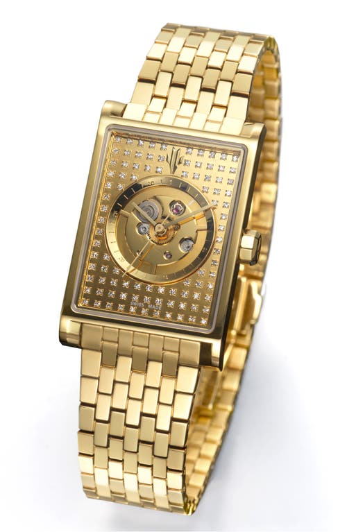 Vieren Gold Stereo Diamond Swiss Automatic Watch In Gold