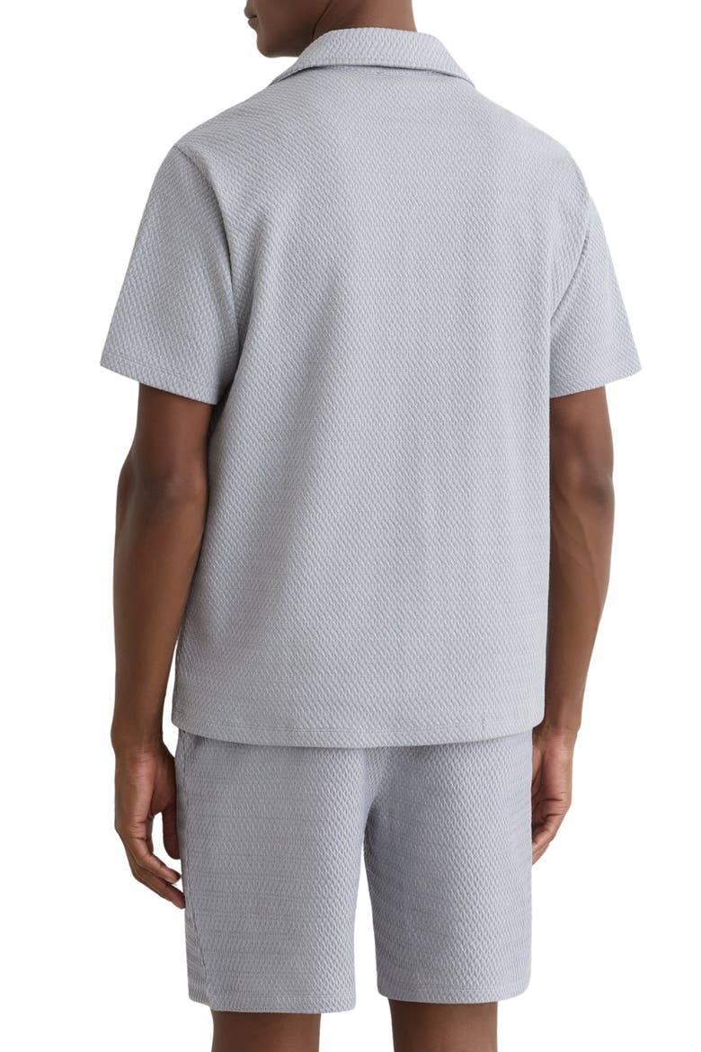 Felipe Textured Knit Cotton Blend Camp Shirt, Alternate, color, SOFT BLUE