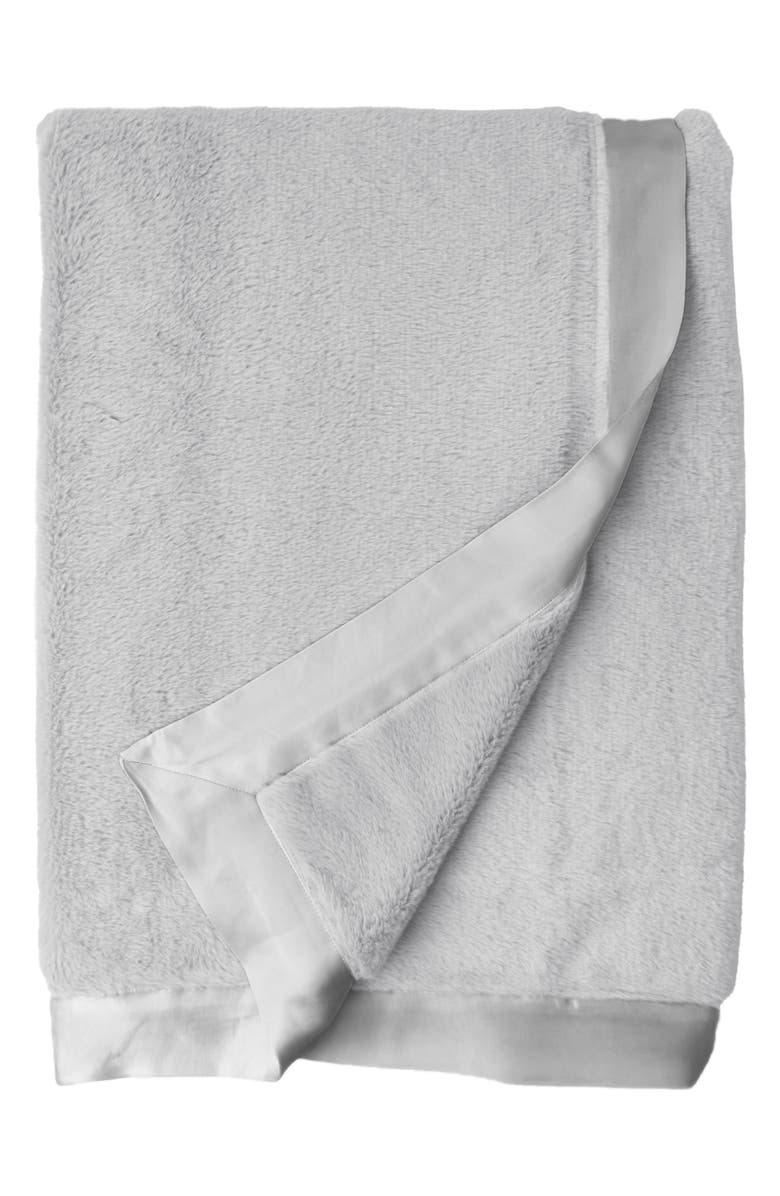 Little Giraffe Luxe Big Kid Blanket, Main, color, Silver