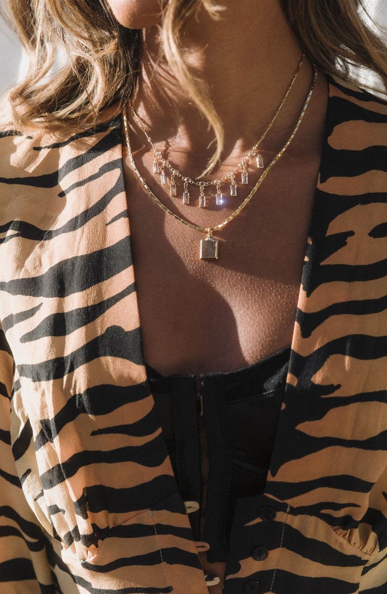 Child of Wild Daphne Cubic Zirconia Necklace, Alternate, color, Gold