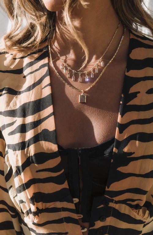 Child Of Wild Daphne Cubic Zirconia Necklace In Gold