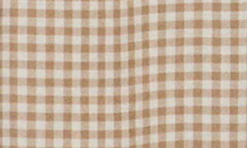 Blu Pepper Gingham Tie Strap Fit & Flare Sundress In Gold