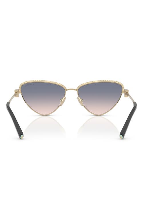 Tiffany & Co . 59mm Gradient Irregular Sunglasses In Gold/blue