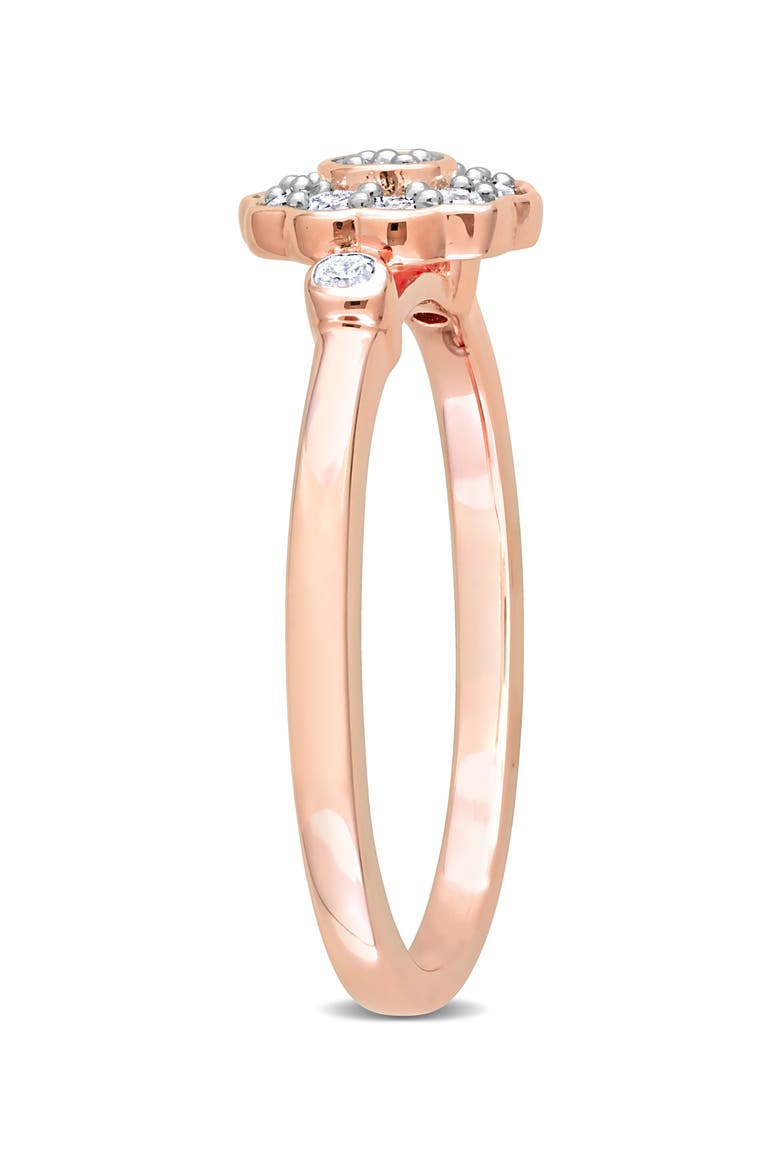 Floral Diamond Ring - 0.21ct., Alternate, color, ROSE GOLD