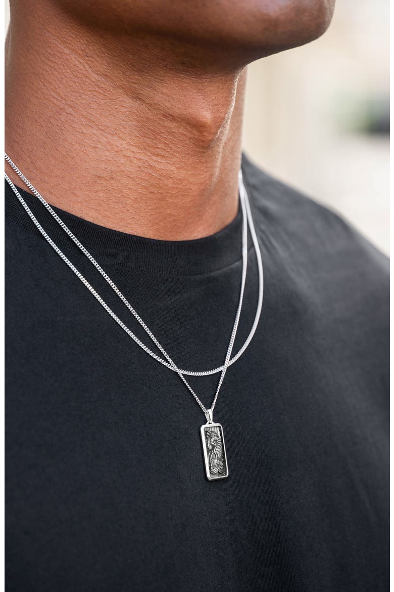 Men's Lady Luck Pendant Necklace, Alternate, color, SLIVER