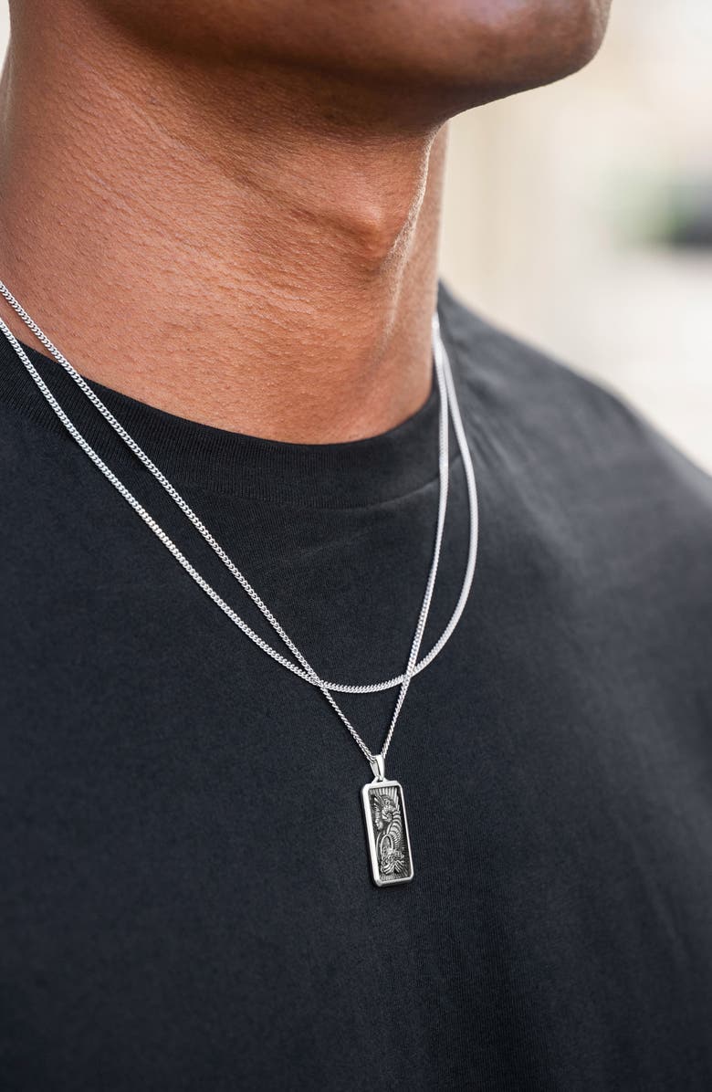 Vincero Men's Lady Luck Pendant Necklace, Alternate, color, Sliver