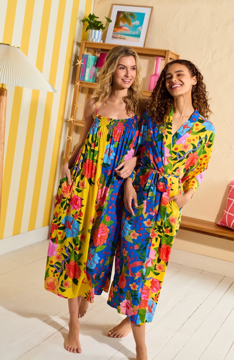 Room Service Pjs Print Longline Robe, Alternate, color, Multi Pattern