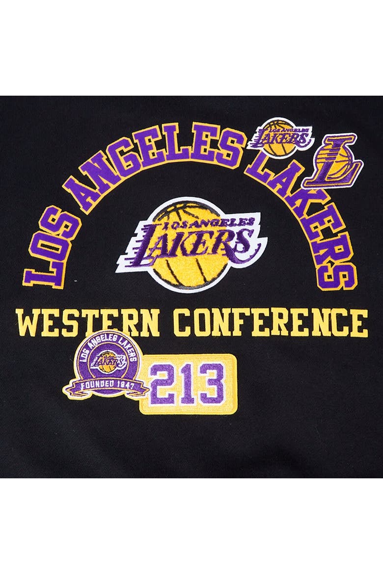 Women's Pro Standard Black Los Angeles Lakers Area Code Cropped Pullover Sweatshirt, Alternate, color, Black