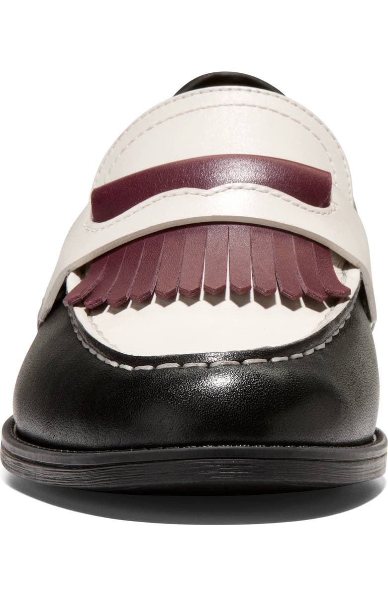 Cole Haan Stassi Kiltie Fringe Loafer, Alternate, color, Ivory/ Black/ Dk Garnet