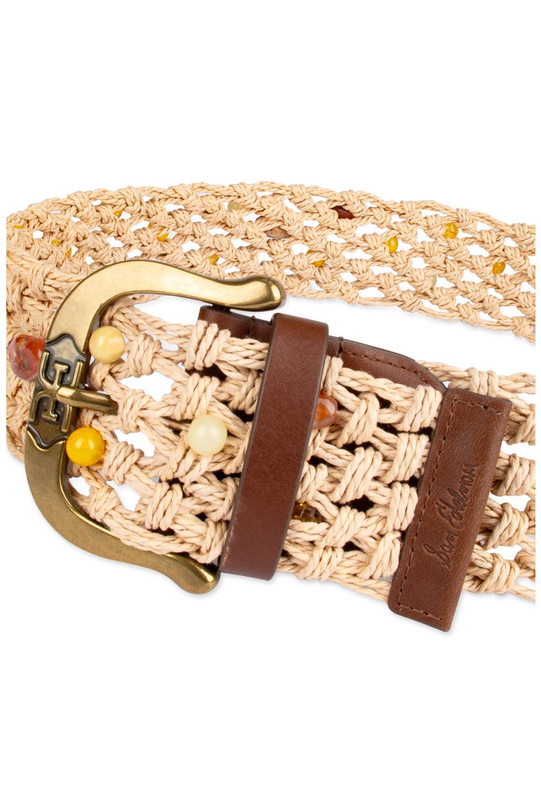 Bead Raffia Macramé Belt, Alternate, color, NATURAL