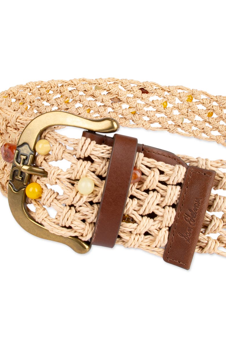 Sam Edelman Bead Raffia Macramé Belt, Alternate, color, Natural