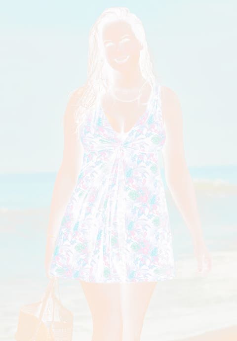 Twist Front V-Neck Swimdress