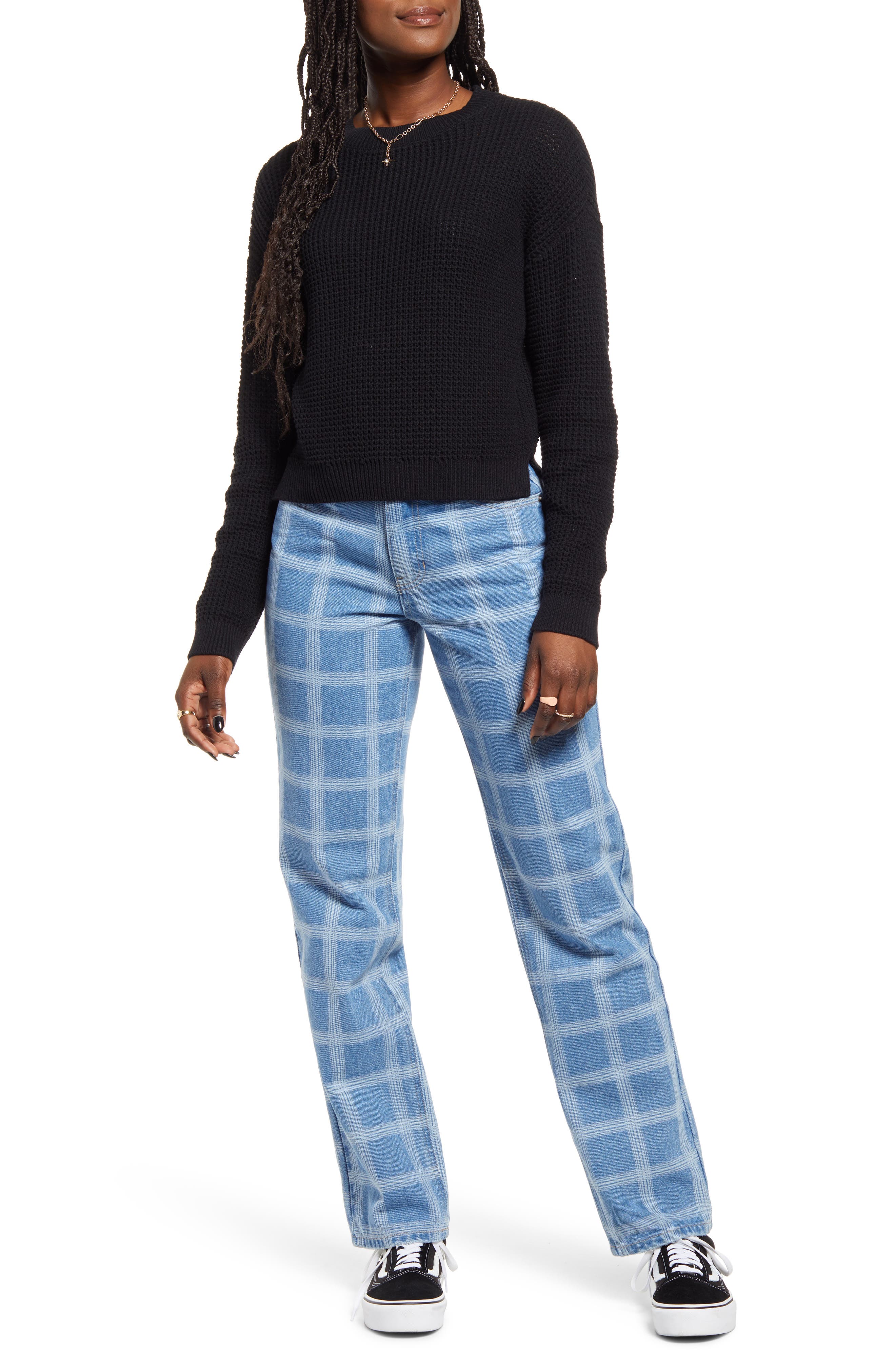 Thermal Knit Crop Sweater - image 2