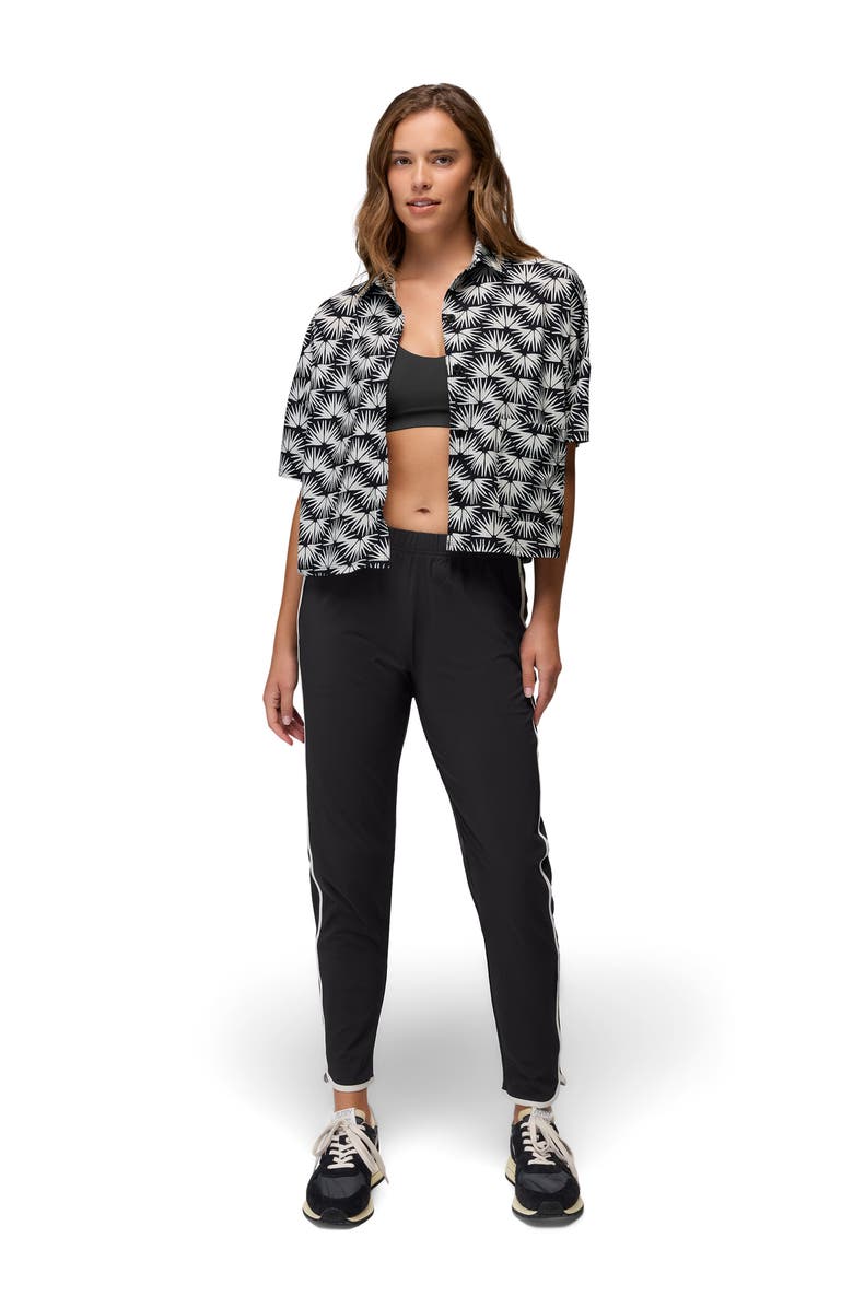 prAna Railay Crop Button-Up Shirt, Alternate, color, Black Sunburst