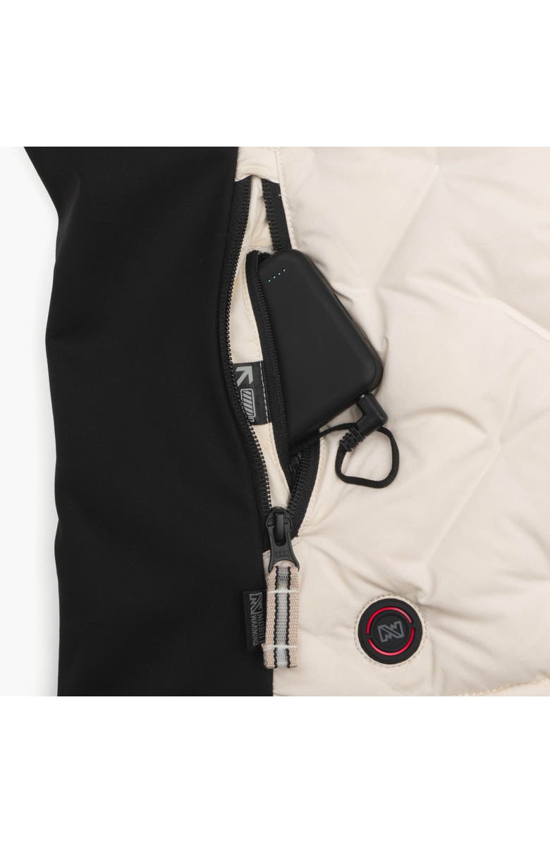 Mobile Warming Aria Natural Down Hybrid Heated Jacket, Alternate, color, Black/Cream