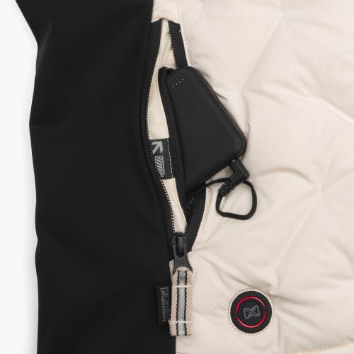 Mobile Warming Aria Natural Down Hybrid Heated Jacket In Multi