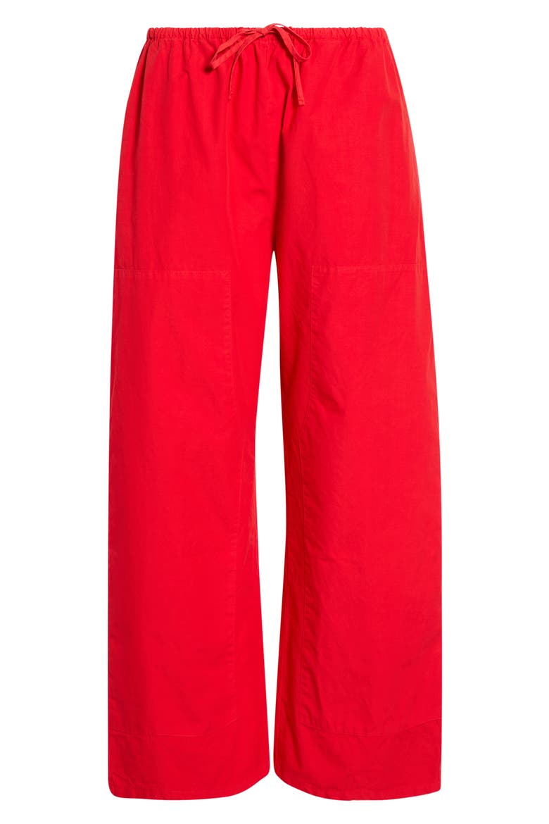 Kyoto Cotton Drawstring Utility Crop Pants, Alternate, color, CERISE
