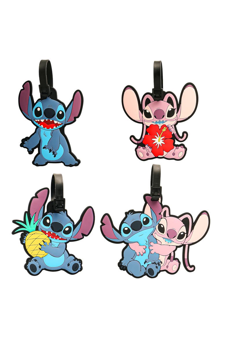 Lilo and Stitch Luggage Tag, Set of 4, Main, color, Black, blue
