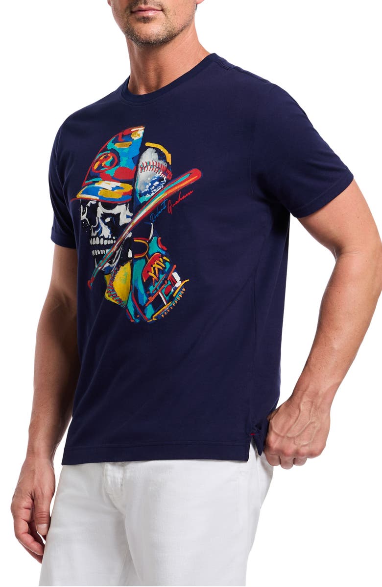 Robert Graham Skull Slugger Cotton Graphic T-Shirt, Alternate, color, 