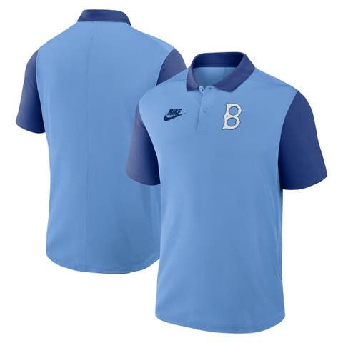 Men's Nike Light Blue/Royal Brooklyn Dodgers Cooperstown Collection Color-Block Victory Performance Polo
