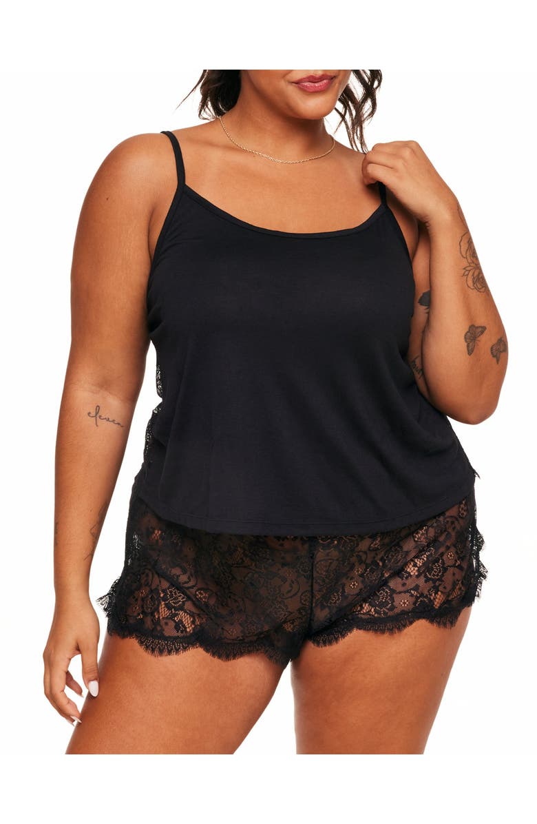 Adore Me Reign Camisole & Short Set Lingerie, Main, color, Black